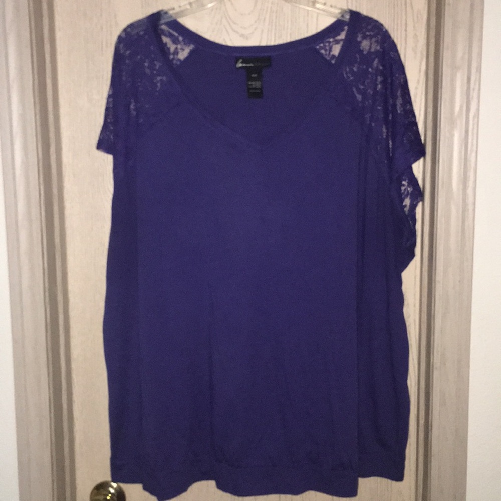 Lane Bryant lace sleeved shirt
